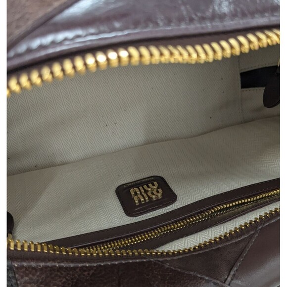 Miu Miu Brown Leather Patchwork Bow Bag - Picture 5 of 5